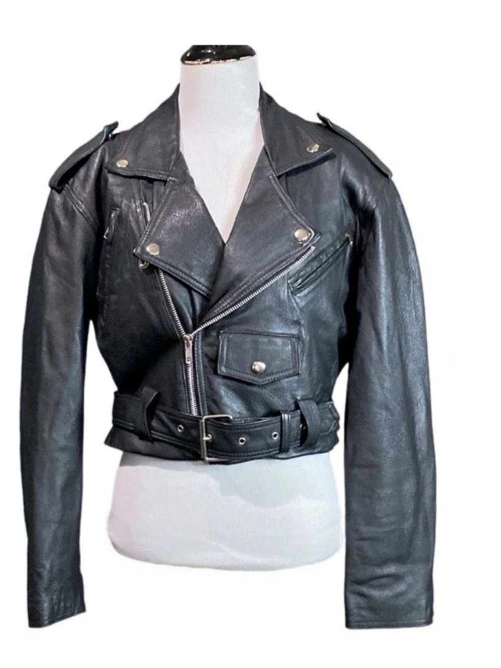 Wilsons Leather Cropped Moto Jacket